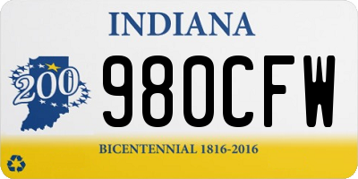 IN license plate 980CFW