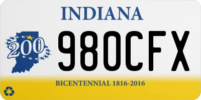 IN license plate 980CFX