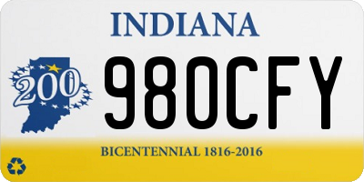IN license plate 980CFY