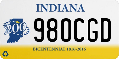 IN license plate 980CGD