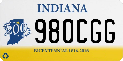 IN license plate 980CGG