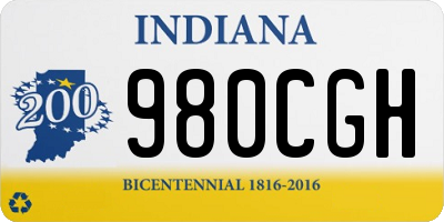 IN license plate 980CGH