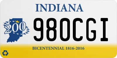 IN license plate 980CGI