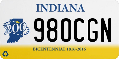 IN license plate 980CGN