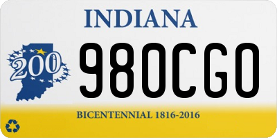 IN license plate 980CGO