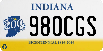 IN license plate 980CGS