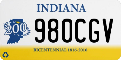 IN license plate 980CGV