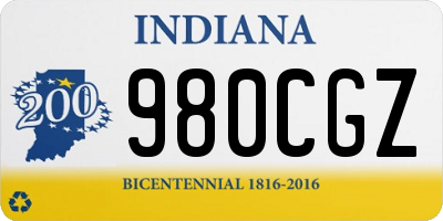 IN license plate 980CGZ