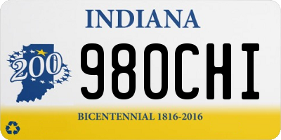 IN license plate 980CHI