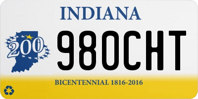 IN license plate 980CHT