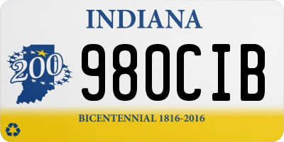 IN license plate 980CIB