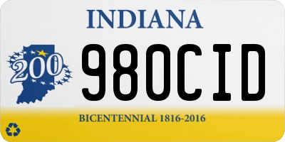 IN license plate 980CID