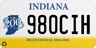 IN license plate 980CIH