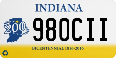 IN license plate 980CII