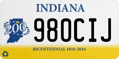IN license plate 980CIJ
