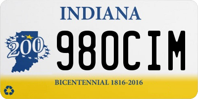 IN license plate 980CIM