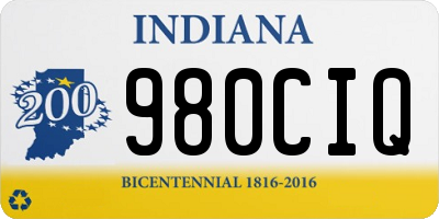 IN license plate 980CIQ
