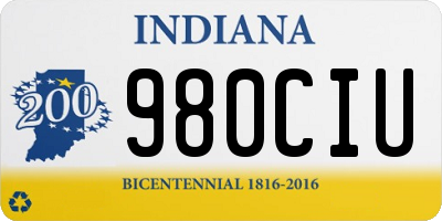 IN license plate 980CIU