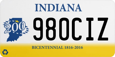 IN license plate 980CIZ