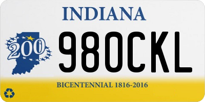 IN license plate 980CKL