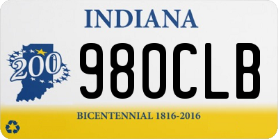 IN license plate 980CLB
