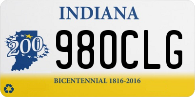 IN license plate 980CLG