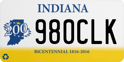 IN license plate 980CLK