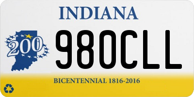 IN license plate 980CLL