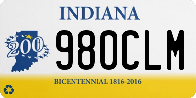 IN license plate 980CLM