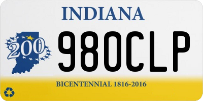 IN license plate 980CLP