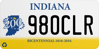 IN license plate 980CLR