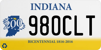 IN license plate 980CLT