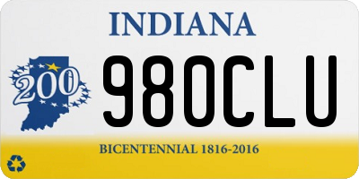 IN license plate 980CLU