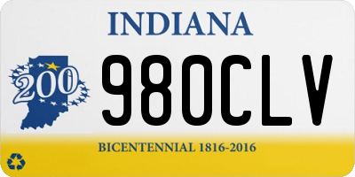 IN license plate 980CLV