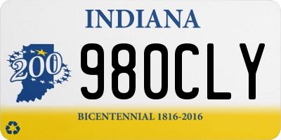 IN license plate 980CLY