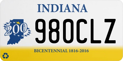 IN license plate 980CLZ