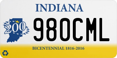IN license plate 980CML