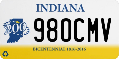 IN license plate 980CMV