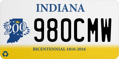 IN license plate 980CMW