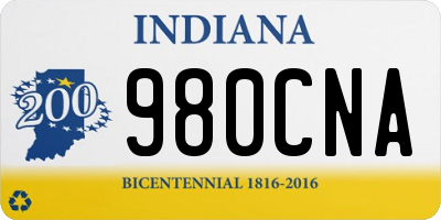 IN license plate 980CNA