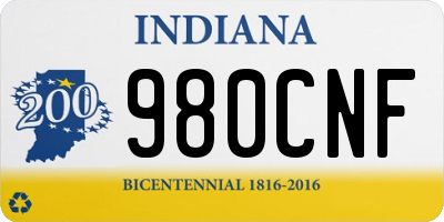 IN license plate 980CNF