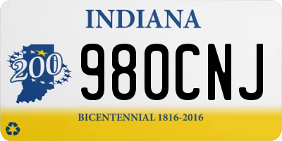 IN license plate 980CNJ