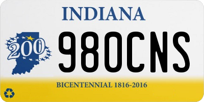 IN license plate 980CNS