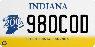 IN license plate 980COD