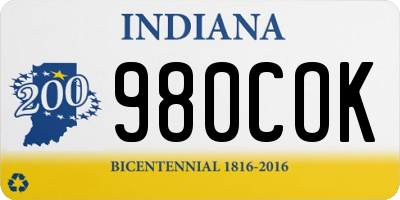 IN license plate 980COK