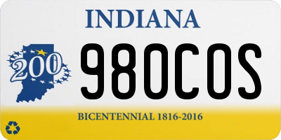 IN license plate 980COS