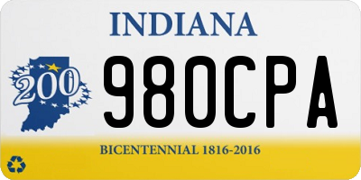 IN license plate 980CPA