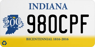 IN license plate 980CPF