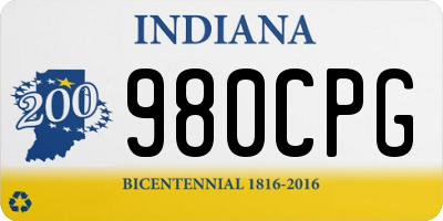 IN license plate 980CPG