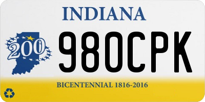 IN license plate 980CPK
